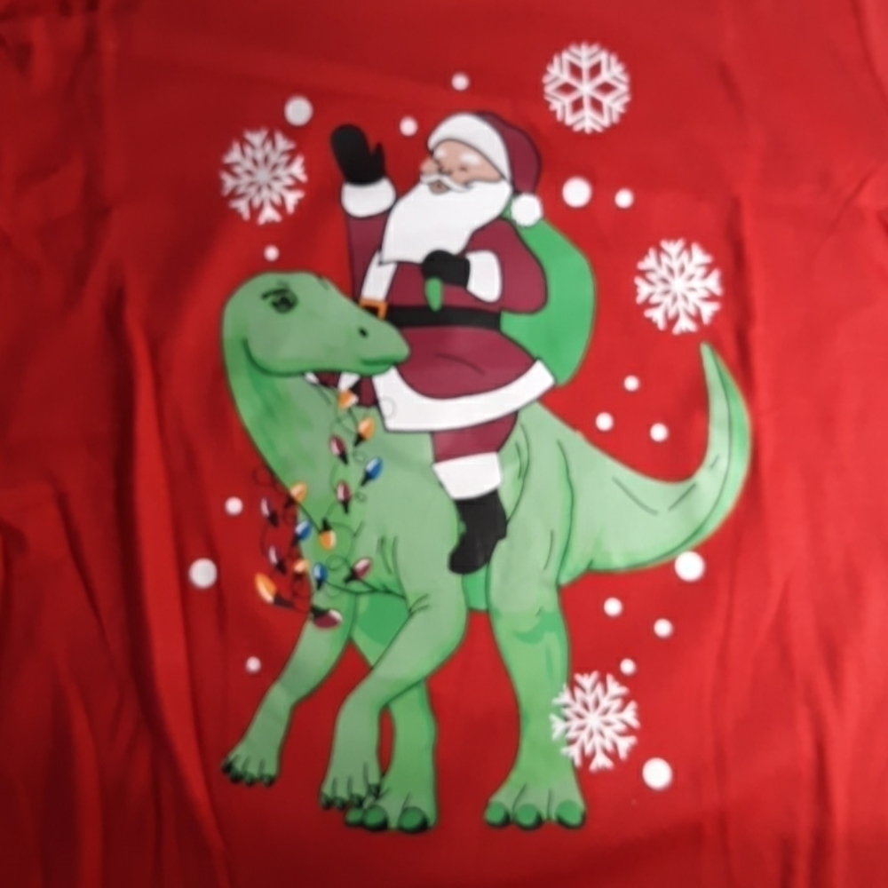 Holiday Style Christmas Santa dinosaur 8/10 shirt